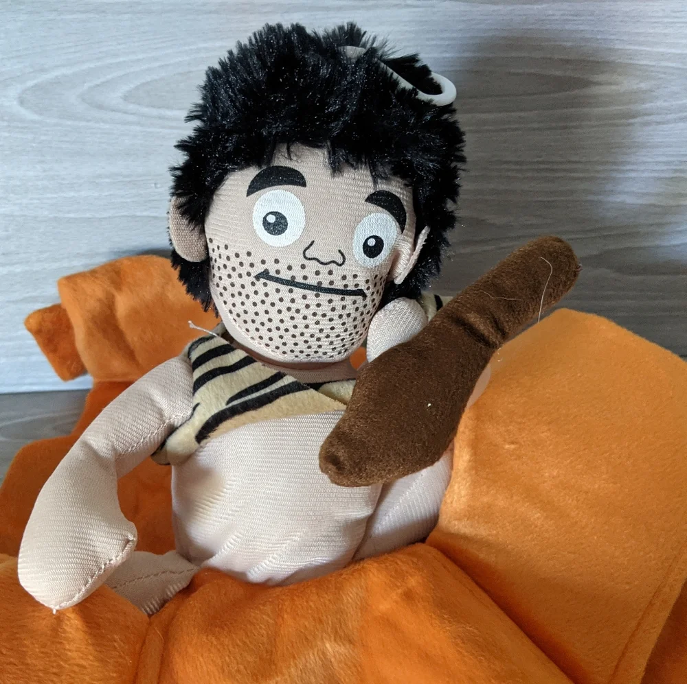Caveman Riding a Dinosaur Dog Halloween Costume Size Large